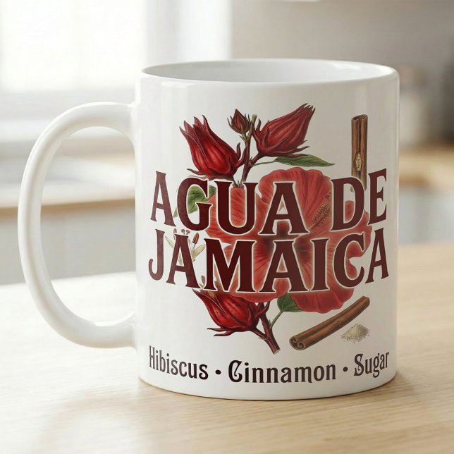 Mug Agua de Jamaica Hibiscus Agua Fresca Recipe (Créateur téléchargé)