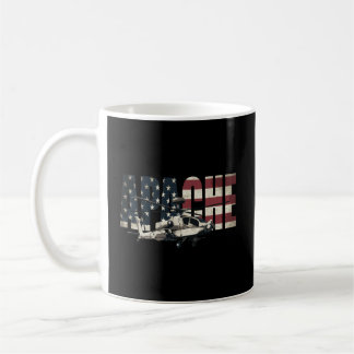 Mug Ah-64 Ah64 Apache Hélicoptère US Drapeau Américain