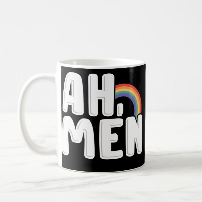 Mug Ah Men Rainbow Gay Jesus Christian LGBT Pride (Gauche)