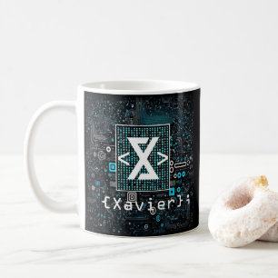 Mug Ai - Technologie - Monogramme de codage - Xavier