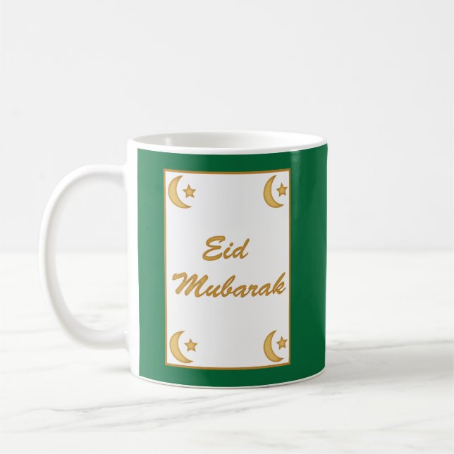 Mug Aïd al Fitr Aïd el-Fitr Moubarak Vert Jaune Vert L (Gauche)