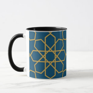 Mug Aïd Moubarak Design géométrique bleu