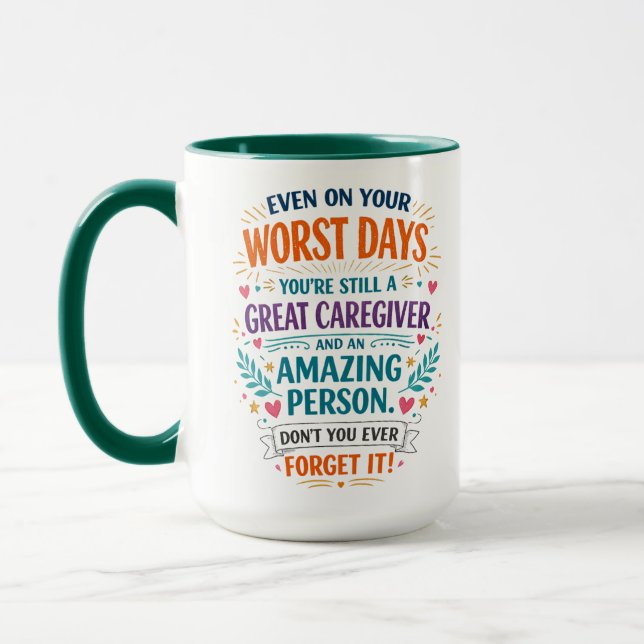 Mug Aidant de propriété drôle | Aidant heureux  (Gauche)