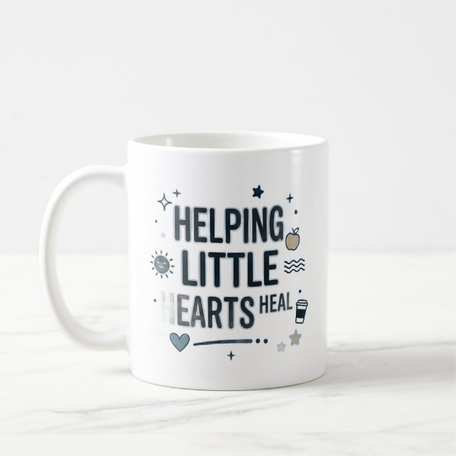 Mug Aide aux petits cœurs qui guérissent Conseiller de (Gauche)