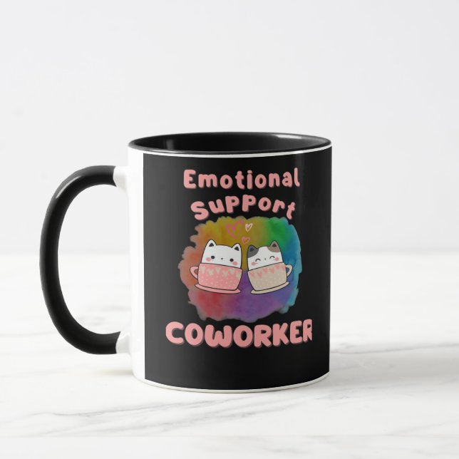 Mug Aide émotionnelle Cotravailleur Bestiaire, Travail (Gauche)