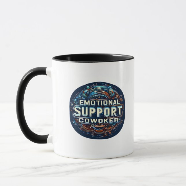 Mug Aide émotionnelle Coworker, Typographie Classique (Gauche)