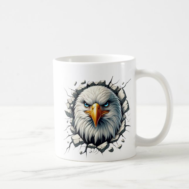 Mug Aigle à chaudes en fleur traversant le mur (Droite)