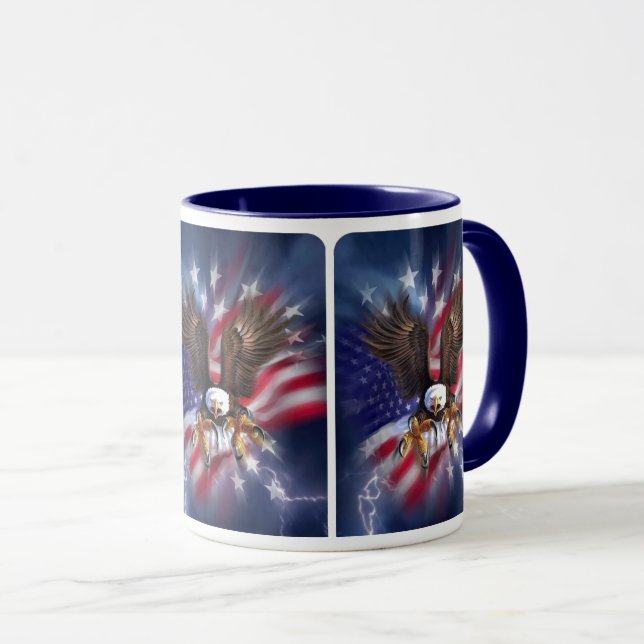 Mug Aigle à drapeau américain (Devant droit)
