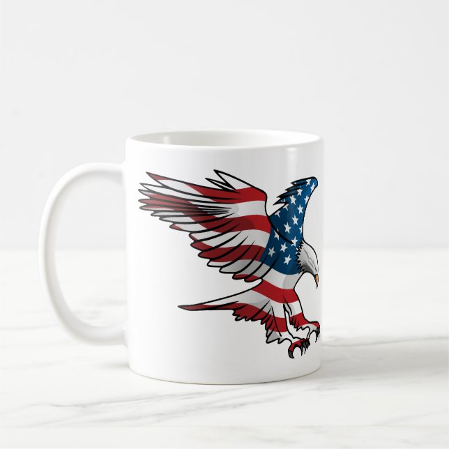Mug Aigle à drapeau patriotique américain (Gauche)