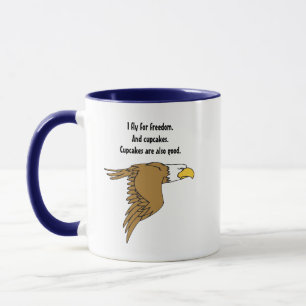 Mug Aigle américain chauve de dessin animé liberté et