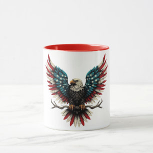 Mug Aigle américain chauve rustique patriotique