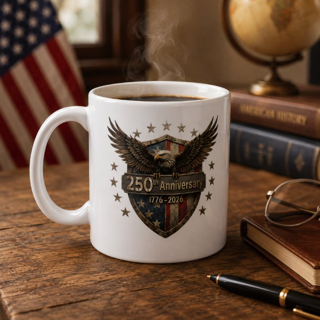 Mug Aigle bouclier du 250e anniversaire des États-Unis (Créateur téléchargé)
