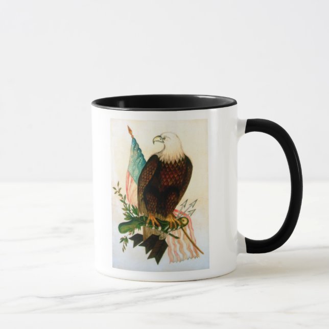 Mug Aigle chauve avec le drapeau (Droite)