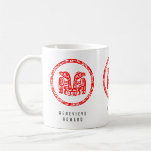 Mug Aigle double rouge autochtone de la tribu Haida