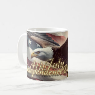 Mug Aigle du 4 juillet avec drapeau américain