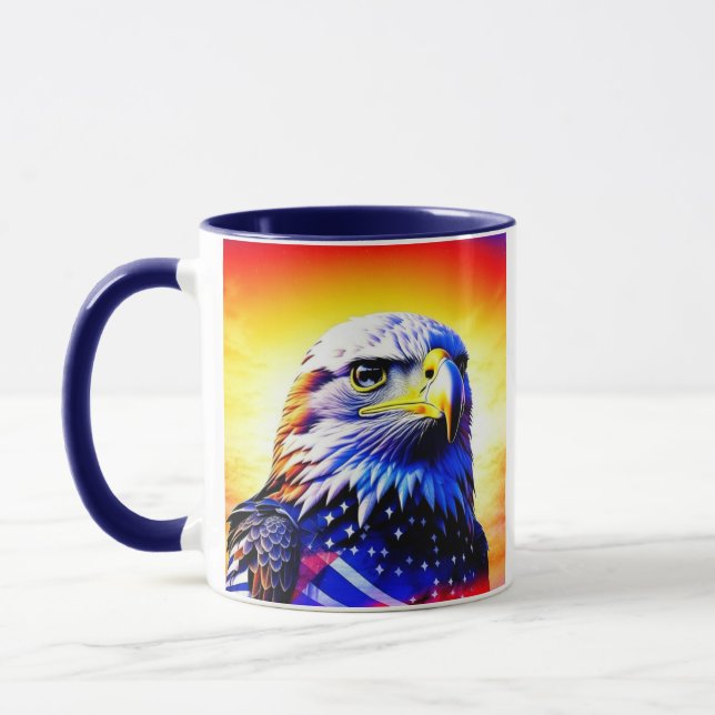 Mug Aigle patriotique et drapeau américain papa person (Gauche)