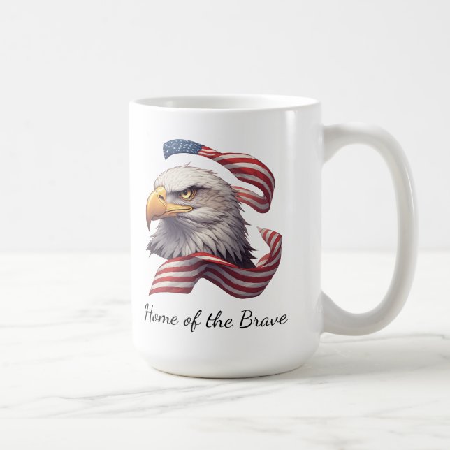 Mug Aigle Patriotique Maison des Braves, Drapeau Améri (Droite)