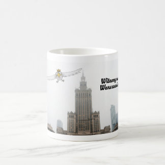 Mug Aigle polonais blanc dit Bienvenue à Varsovie. Wit