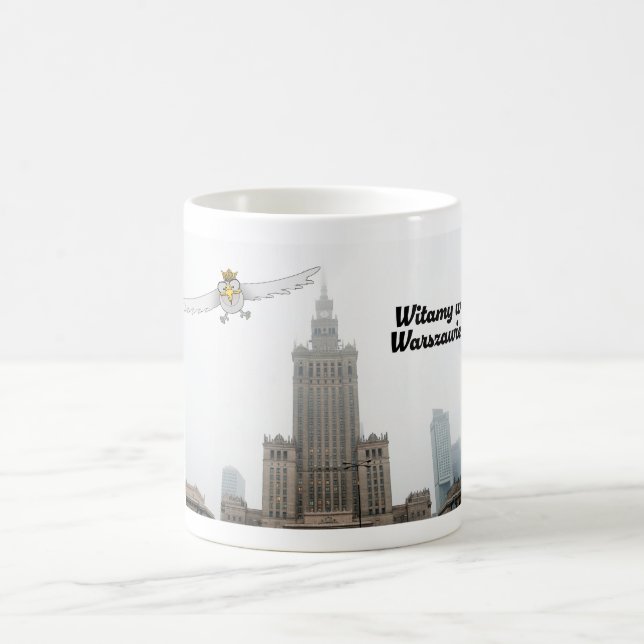 Mug Aigle polonais blanc dit Bienvenue à Varsovie. Wit (Centre)