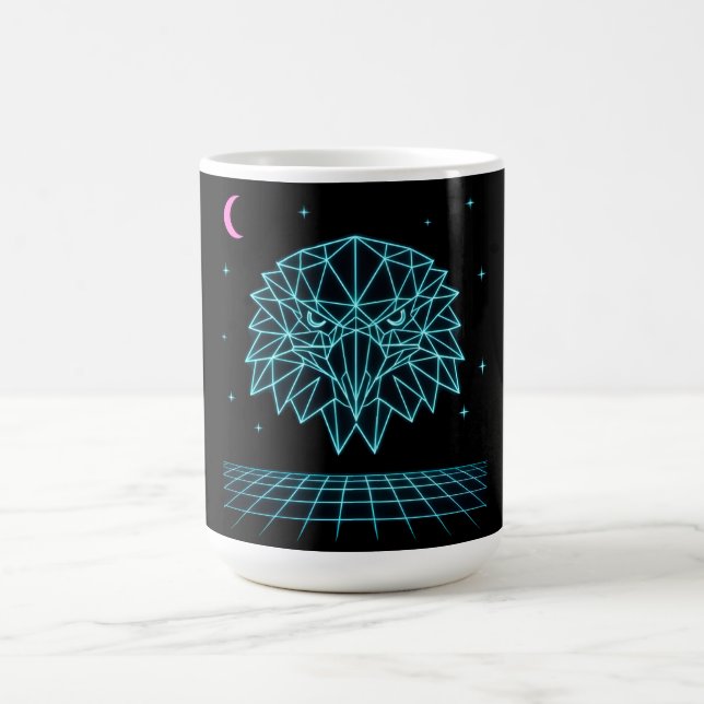 Mug Aigle Rétro Synthwave - Prédateur Volant Néon (Centre)