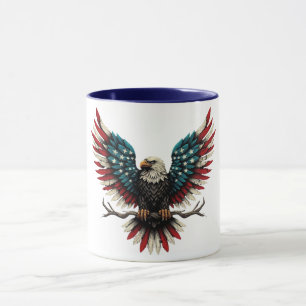 Mug Aigle rustique patriotique américain/américain cha