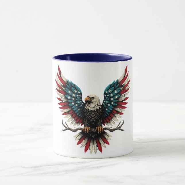 Mug Aigle rustique patriotique américain/américain cha (Centre)