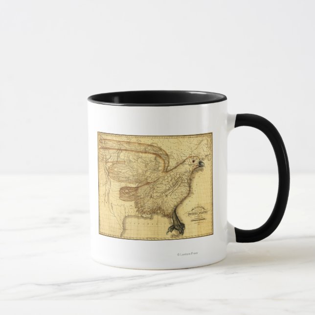 Mug Aigle superposé aux États-Unis (Droite)
