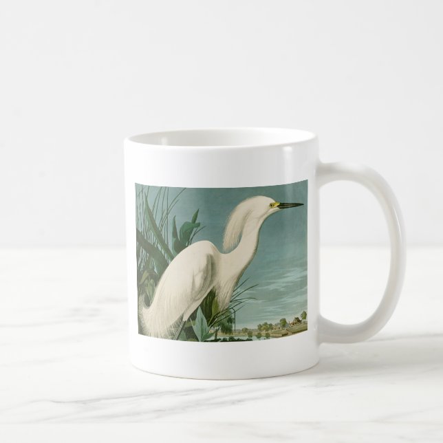 Mug Aigrette neigeuse d'Audubon oiseau Héron blanc orn (Droite)