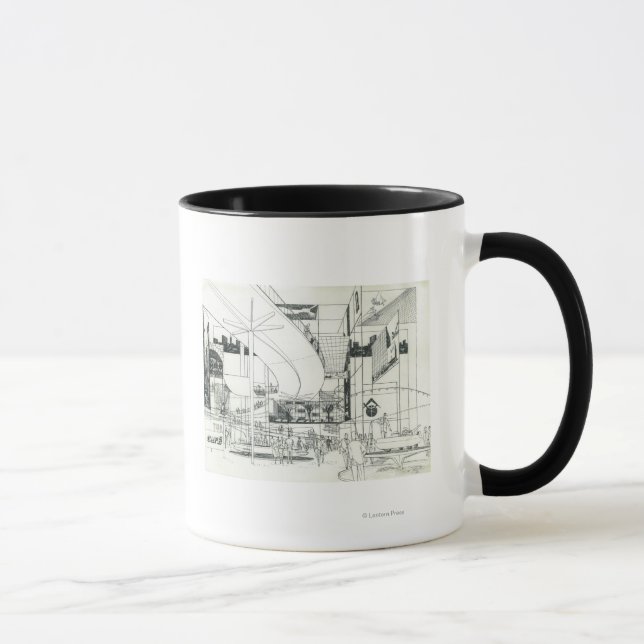 Mug Aiguille spatiale - Concept aérien Dessin 2 (Droite)