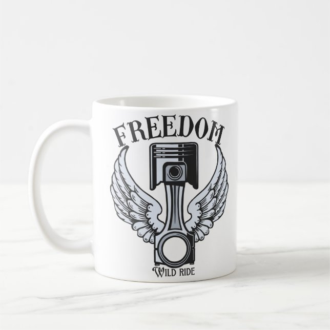 Mug ailes de liberté pistons moto vintage (Gauche)