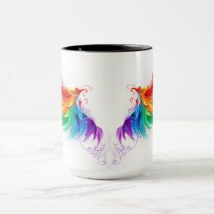 Mug Ailes fluffy arc-en-ciel