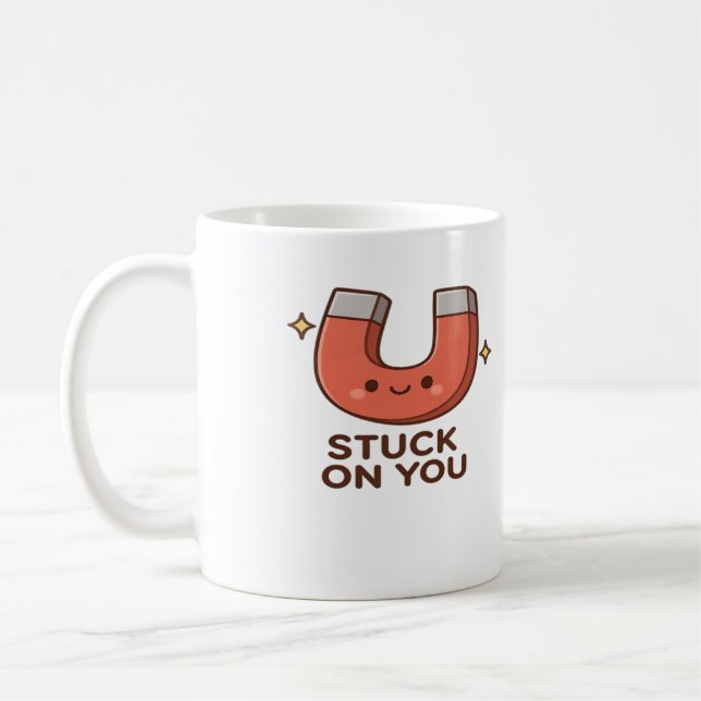 Mug Aimant Mignon Collé Sur Vous Style Ludique  (Gauche)