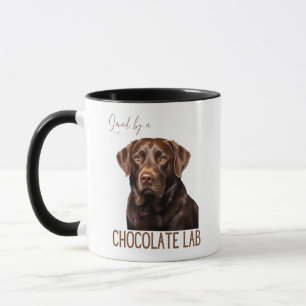 Mug Aimé par une maman chien labrador chocolat et un p