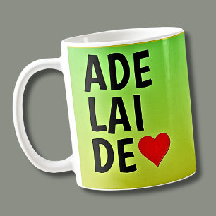 Mug Aimer Adélaïde (ou votre texte) Coeur sur l'or ver