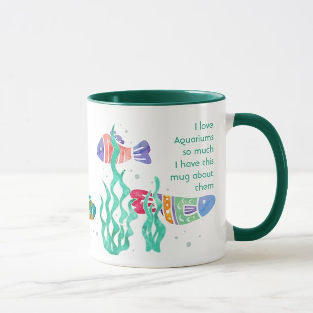 Mug Aimer Aquarium Poisson tant je me divertit Citer M (Droite)