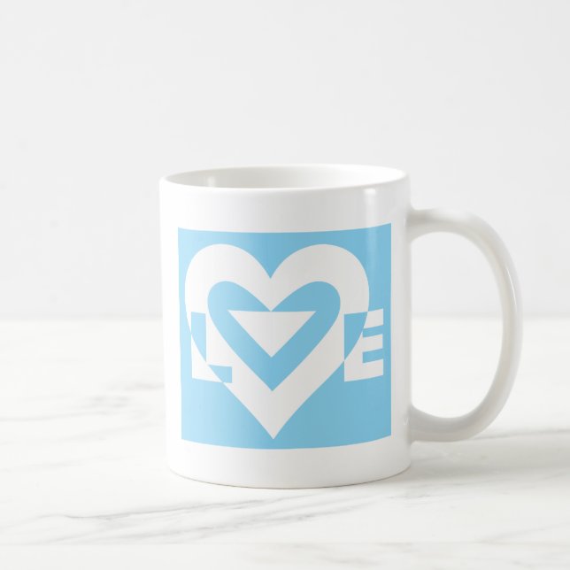 Mug Aimer Blanc sur Bleu (Droite)
