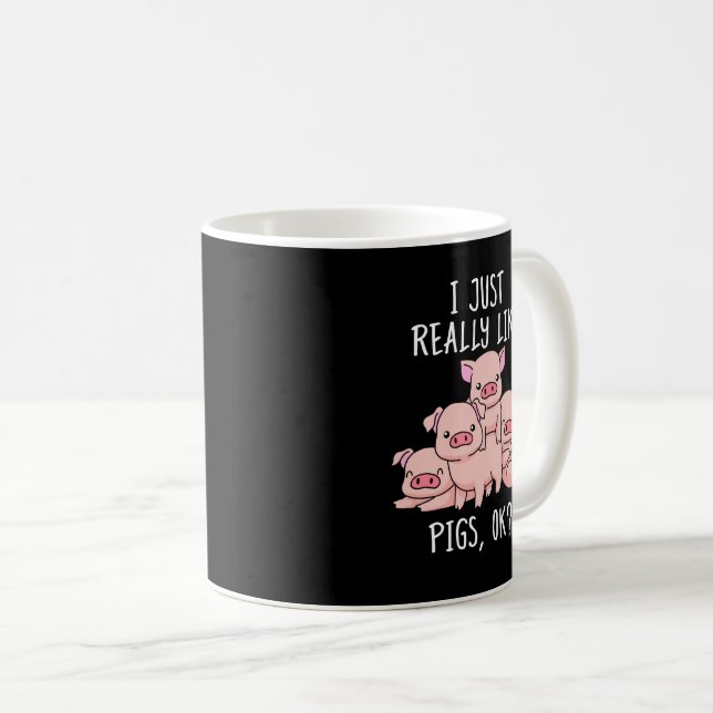 Mug Aimer Cochon Cadeau Femmes Cochon Cadeaux Porc Vin (Devant droit)