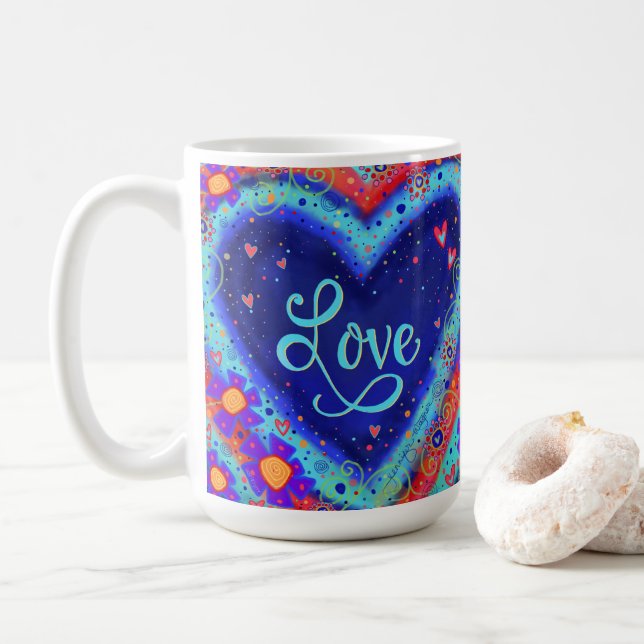 Mug Aimer Coeurs mignons Valentines Jolies (Avec donut)