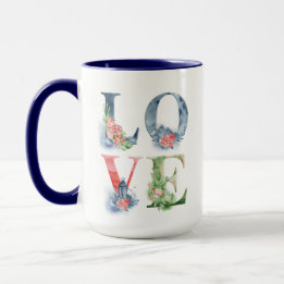 Mug Aimer empilé Fractionné Graphique floral imprimé c