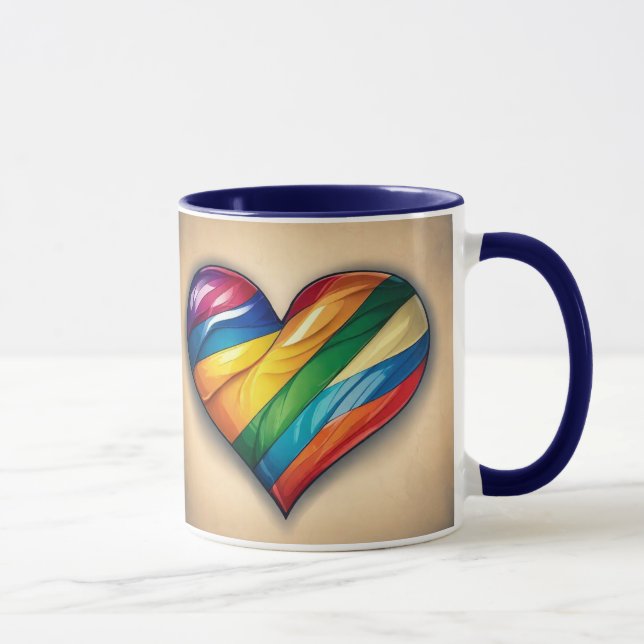 Mug Aimer Gay LGBTQIA+ Coeur (Droite)