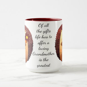 Mug Aimer Grand-Mère Citation Inspirationnelle Hérisso