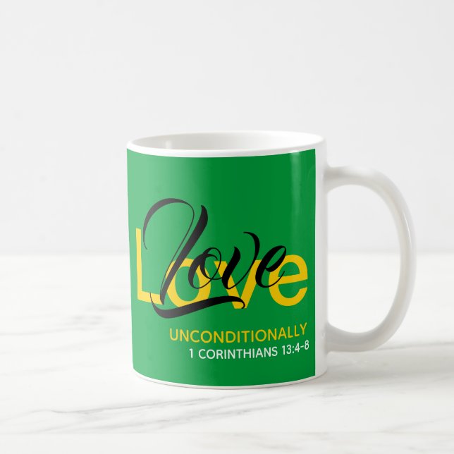 Mug AIMER INCONDITIONNELLEMENT Vert Monogramme Christi (Droite)