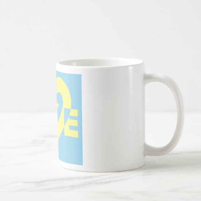 Mug Aimer jaune sur bleu (Droite)