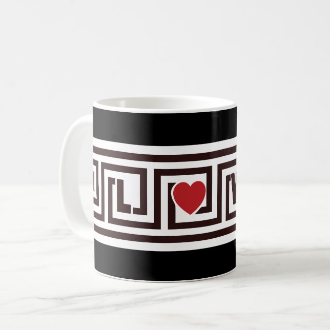 Mug Aimer la clé grecque (Devant gauche)