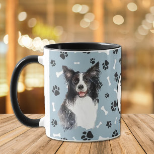 Mug Aimer Ma Frontière Collie Chien Pawprint