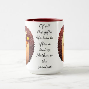Mug Aimer Mère Citation Inspirationnelle Cute Hérisson