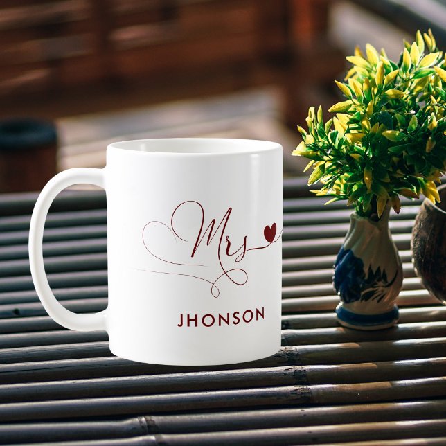 Mug Aimer Mme Avec Nom Personnalisé Femme Mariage cade (Créateur téléchargé)