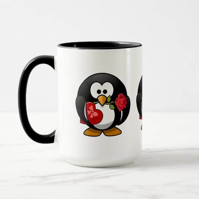 Mug Aimer Pingouin Frappé Avec Cadeaux Valentine (Gauche)
