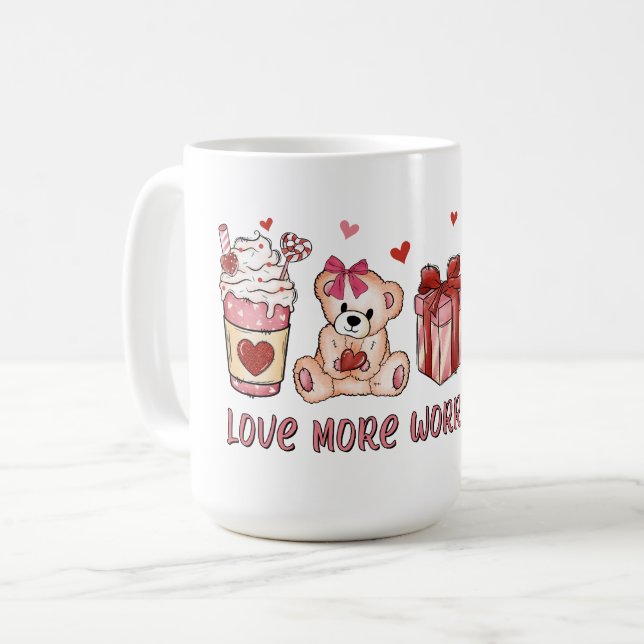 Mug Aimer plus de souci moins (Devant gauche)