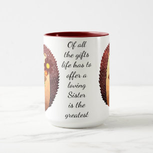 Mug Aimer Soeur Citation Inspirationnelle Cute Hérisso